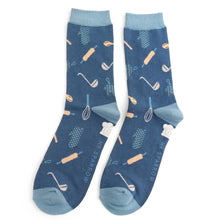 Load image into Gallery viewer, Mr Heron Men's Bamboo Socks Chef Navy