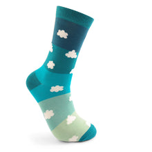 Load image into Gallery viewer, Mr Heron Men's Bamboo Socks Clouds Teal