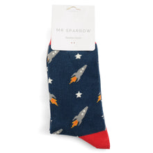 Load image into Gallery viewer, Mr Heron Men's Bamboo Socks Rockets Navy