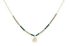 Load image into Gallery viewer, Allat Malachite and Gold Gemstone Necklace