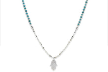 Load image into Gallery viewer, Lieu Turquoise Healing Hand silver Necklace