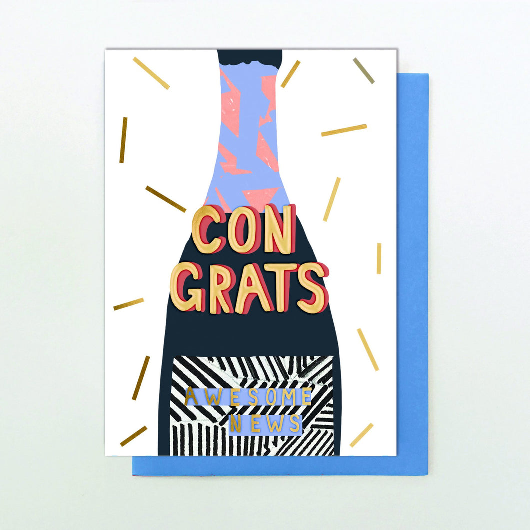 Champagne Bottle Congrats Card