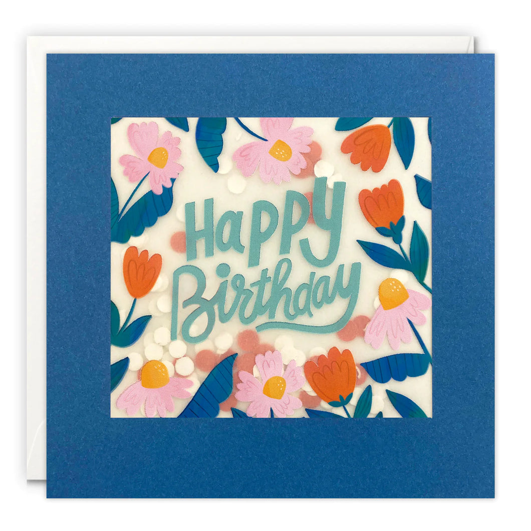 Flowers Birthday Paper Shakies card