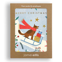 Load image into Gallery viewer, Christmas Card Pack of 5 - Sledging Dog