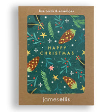 Load image into Gallery viewer, Christmas Card Pack of 5 - Pine Cones