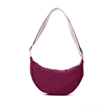 Load image into Gallery viewer, Farringdon Half Moon Bag in Merlot Taslon