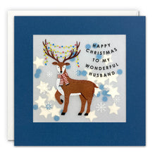 Load image into Gallery viewer, Husband Reindeer Paper Shakies Christmas card