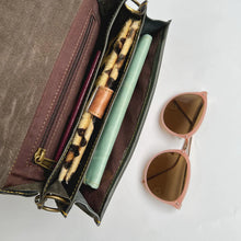 Load image into Gallery viewer, Rani Purple Leopard Upcycled Leather Handbag