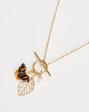 Load image into Gallery viewer, Enamel Red Admiral Necklace