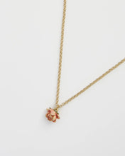 Load image into Gallery viewer, Enamel Rose Bud Pendant Necklace - Natural History Museum collection