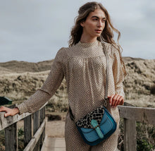 Load image into Gallery viewer, Ruby Brown Spot Upcycled Leather Handbag