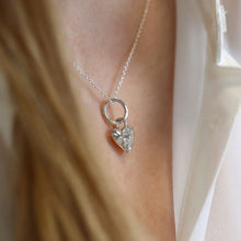 Load image into Gallery viewer, Sterling silver hammered heart necklace
