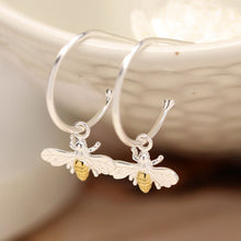 Load image into Gallery viewer, Sterling silver bee earrings