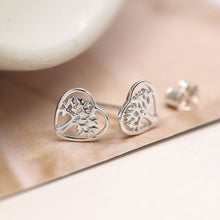 Load image into Gallery viewer, Sterling silver tree of life earrings