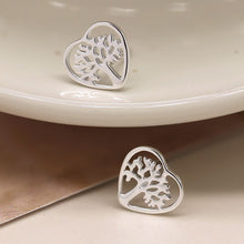 Load image into Gallery viewer, Sterling silver tree of life earrings