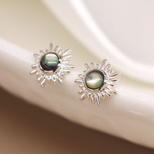 Load image into Gallery viewer, Opalescent sunburst sterling silver earrings
