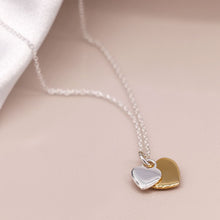 Load image into Gallery viewer, Sterling silver double heart necklace with gold plating
