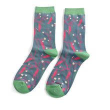 Load image into Gallery viewer, Miss Sparrow Ladies Bamboo Socks Catkins Denim
