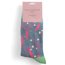 Load image into Gallery viewer, Miss Sparrow Ladies Bamboo Socks Catkins Denim