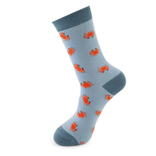 Load image into Gallery viewer, Miss Sparrow ladies bamboo socks crabs powder blue
