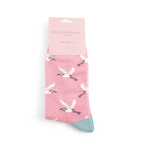 Load image into Gallery viewer, Miss Sparrow Ladies Bamboo Socks Herons Pink