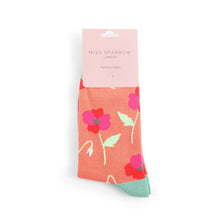 Load image into Gallery viewer, Miss Sparrow Ladies Bamboo Socks Poppy Orange