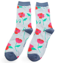 Load image into Gallery viewer, Miss Sparrow Ladies Bamboo Socks Poppy Powder Blue