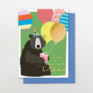 Bear with Balloons Birthday card