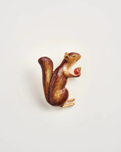 Load image into Gallery viewer, Enamel Cheeky Squirrel Brooch