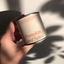 Load image into Gallery viewer, Pumpkin and Spice soy wax candle tin