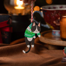 Load image into Gallery viewer, HANGING CAT CHRISTMAS DECORATION - 7 COLOURS AVAILABLE