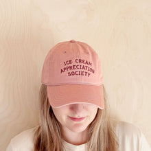 Load image into Gallery viewer, Ice Cream Appreciation Society - Cotton Baseball Cap - Dusty Rose