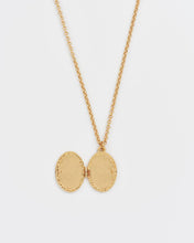 Load image into Gallery viewer, Robin & Blackberry Gold Oval Locket Chain Necklace