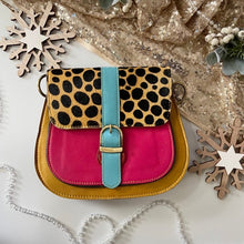 Load image into Gallery viewer, Agnes Mustard Big Spot Upcycled Leather Handbag