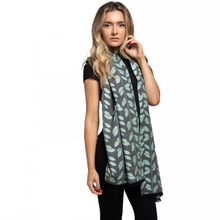 Load image into Gallery viewer, Leaves on stem scarf in mint green