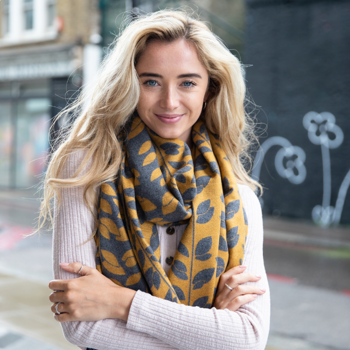 Grey and mustard sale scarf