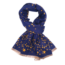 Load image into Gallery viewer, Starry Night scarf in navy