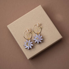 Load image into Gallery viewer, Sleepy Sun Hoops - Lilac Marble