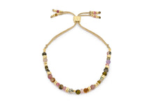 Load image into Gallery viewer, Bliss Gold Tourmaline Bead Slider Bracelet