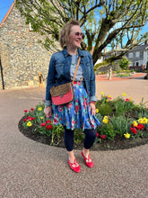 Load image into Gallery viewer, Belle Aqua Zebra Upcycled Leather Handbag