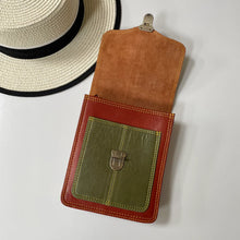 Load image into Gallery viewer, Billie Red Metallic Gold Upcycled Leather Handbag