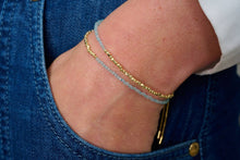 Load image into Gallery viewer, Juniper Gold & Blue Topaz Double Strand Bracelet
