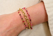 Load image into Gallery viewer, Laria Gold & Pink Tourmaline Gemstone Beaded Bracelet