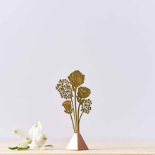 Load image into Gallery viewer, Rose Tiny Bouquet - Brass (gold)