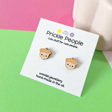 Load image into Gallery viewer, Acorn studs - wooden earrings