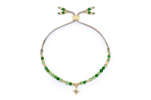Load image into Gallery viewer, Una Peridot & Gold Star Charm Slider Bracelet