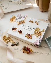 Load image into Gallery viewer, Enamel Cosy Hedgehog stud earrings