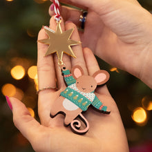 Load image into Gallery viewer, GREEN HANGING MOUSE CHRISTMAS DECORATION
