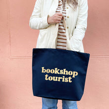 Load image into Gallery viewer, Bookshop Tourist - Midnight Blue Tote Bag