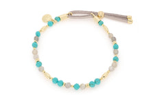 Load image into Gallery viewer, Fresco Turquoise and Labradorite Pull Through Bracelet